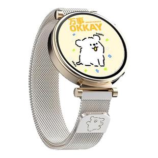 适用华为GT6手表带watchgt5pro米兰磁吸腕表带GT4运动watch5智能4pro女生gt3线条狗卡通金属表链春夏透气