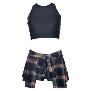 苏拉娜公主分体泳衣女保守显瘦遮肚裙式运动高腰性感小胸温泉泳装