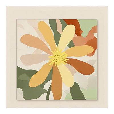 原木奶油风餐厅装饰画花卉