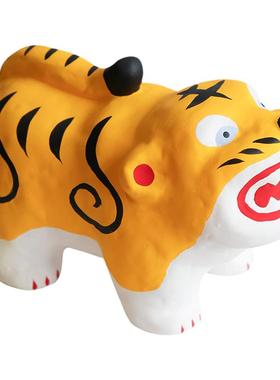 日本进口玩具工房虎年陶土摆件