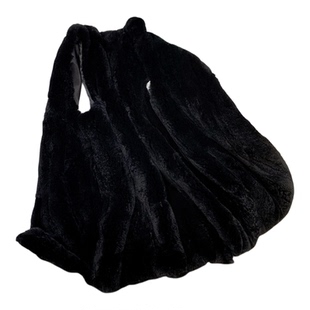 秋冬新款皮毛一体皮草马甲女中长款保暖宽松显瘦獭兔毛毛背心定制