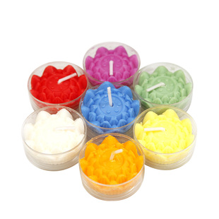 胶壳28粒4小时莲花酥油灯家用佛前供佛灯蜡烛红色黄色七彩100粒