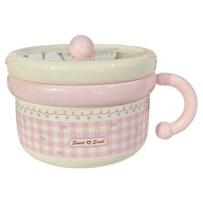 大容量泡面碗带盖不锈钢饭盒