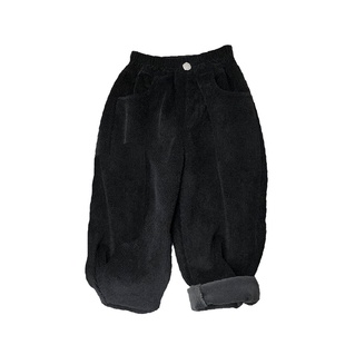 百搭~男童加绒灯芯绒裤子儿童宽松直筒裤宝宝加厚长裤女童休闲裤