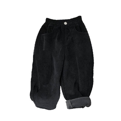 复古~男女童简约灯芯绒加绒长裤