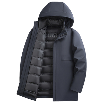 鸭鸭可拆帽短款可拆内胆羽绒服