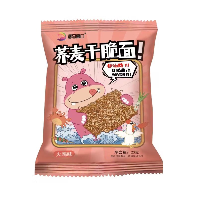 荞麦干脆面0脂肪非油炸轻食干吃面0添蔗糖解馋零食全麦粗粮魔芋面