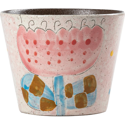 景德镇手绘釉下彩复古花朵手握杯