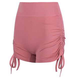 健身女孩裸感速干瑜伽短裤高腰提臀外穿跑步训练抽绳运动三分裤夏