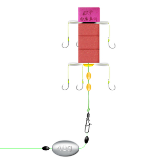 鲢鳙海杆钓组反离底钓线组套装抛竿翻板爆炸钩浮钓方块饵料专用钩