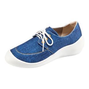 ILR因爱乐诗复古牛仔运动休闲鞋女软底高弹坡跟轻便深口单鞋