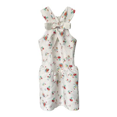 shushu四色新款蝴蝶结碎花连衣裙