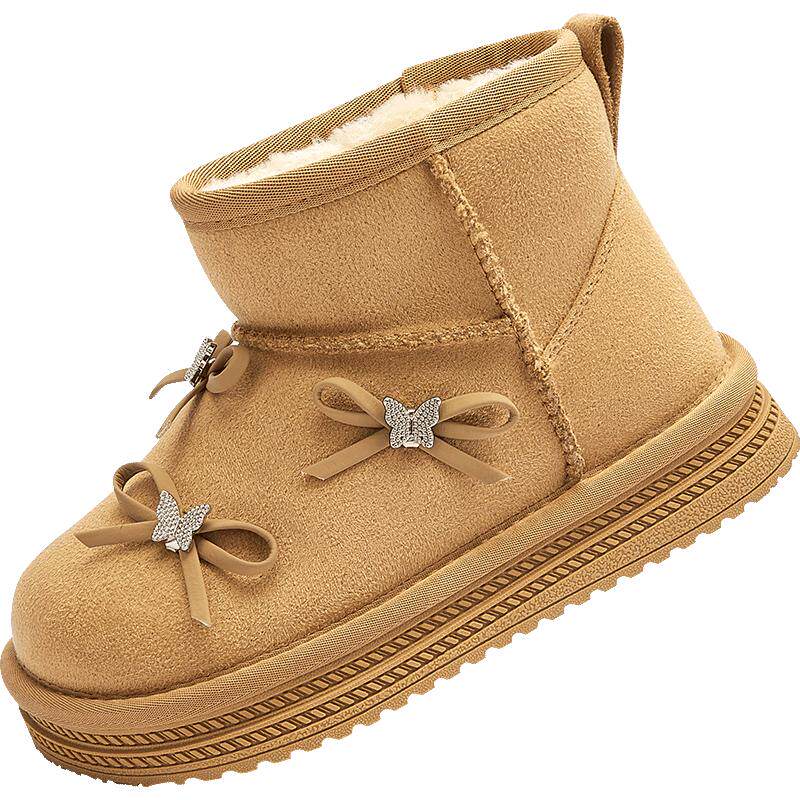 巴拉巴拉童鞋儿童雪地靴女童棉靴加厚加绒宝宝2025新冬季靴子防滑