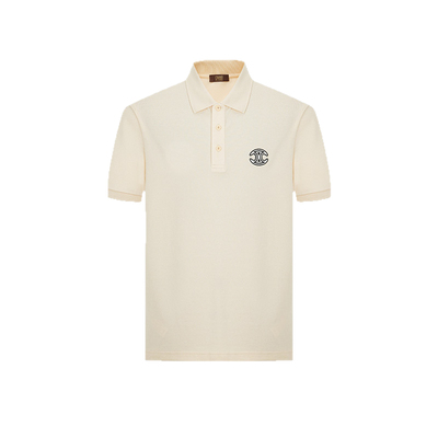 卡沃利夏季纯色绣标短袖polo衫