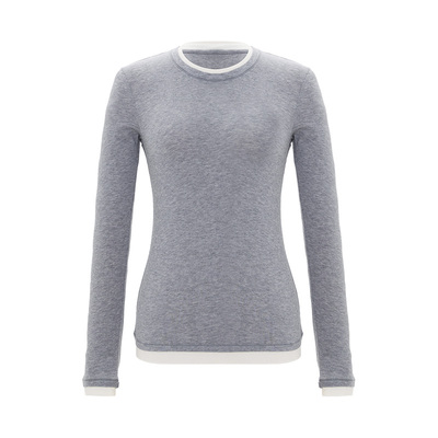 iammix27假两件拼接圆领长袖T恤