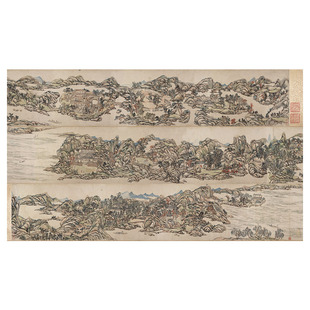 清 王原祁 辋川图卷国画真迹高清微喷复制纸本装裱画心临摹装饰画