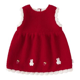 贝贝城女童连衣裙加厚洋气小公主冬装2025新款冬季周岁女宝宝礼服