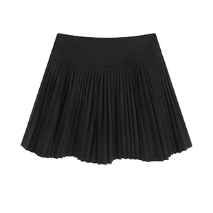 高腰百褶裙女秋冬新款毛呢小个子细褶西装料显瘦短款a字裙半身裙