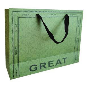 欧美风绿色手提袋定制印logo高档化妆品礼品袋定做服装店纸袋子