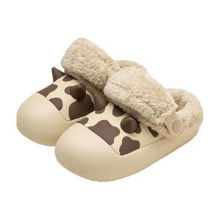 儿童棉拖鞋防水男童卡通拖鞋冬季可拆卸棉拖女孩室内棉拖外穿棉鞋