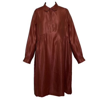 商场同款光泽丝感中长款连衣裙