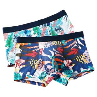 威杰奇内裤男士四角裤再生纤维透气宽松6654印花平角裤成人潮短裤