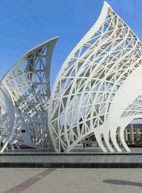 户外广场大型不锈钢雕塑园林景观小品城市发光创意不锈钢景观雕塑