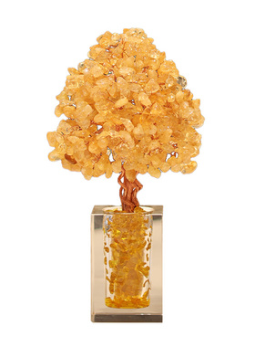 招财吸金！开年好运黄水晶发财树