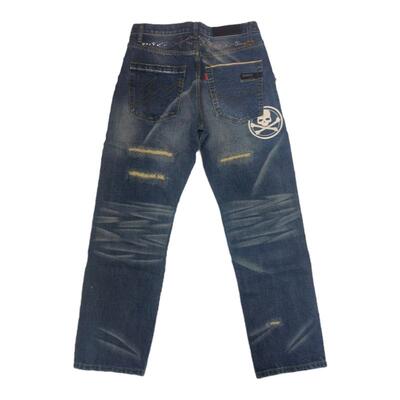 fenom藤原骷髅单宁破洞牛仔裤