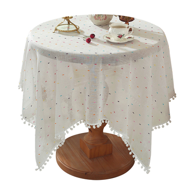 小清新流苏布艺桌布拍照背景布