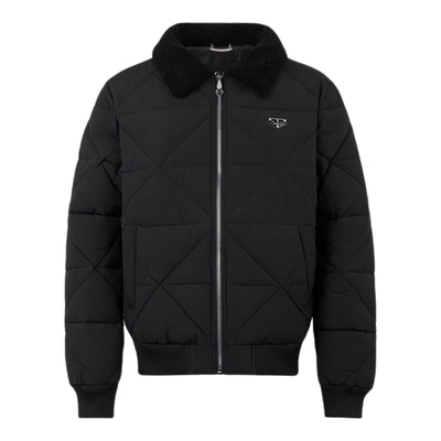 PHILIPP PLEIN 2025秋冬男士经典plein徽标黑色毛领外套拉链夹克