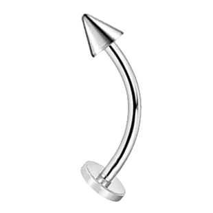 外螺纹弯杆上唇平底虎牙钉唇钉可爱小虎牙獠牙长尖锥医用钛钢饰品