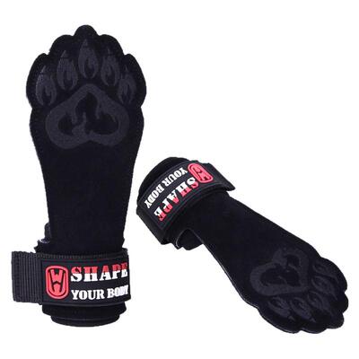 助力硬拉牛皮护掌三层护腕男女握力健身手套单杠引体向上护手护具