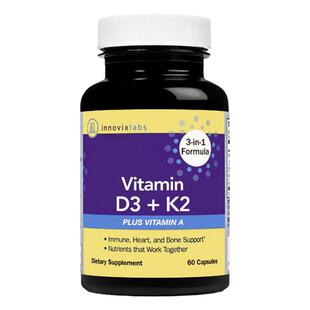 现货美国Innovixlabs维生素K2D3胶囊助钙吸收牙齿骨骼健康60粒