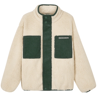 Skechers斯凯奇儿童绒绒衣春夏新款男童针织外套加绒摇粒绒外套