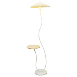 法式奶油风落地灯置物架一体客厅卧室沙发旁边几艺术复古氛围台灯