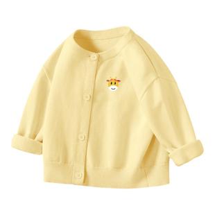 班吉鹿儿童开衫纯棉针织毛衣男女小童保暖圆领外套秋冬上衣童装