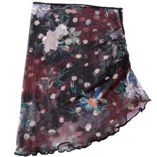 夏季防晒真丝围脖女套头丝巾百搭桑蚕丝网纱脖套女薄款护颈小围巾