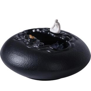 创意陶瓷油灯小僧酥油灯家用室内长明灯点食用香油灯盏光明灯摆件