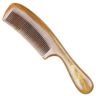 绿檀木梳子细齿超密檀香木梳男女孩家用篦子梳儿童直发梳子