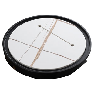 现代轻奢岩板乌金石茶盘整块茶托盘简约家用大号圆形干泡储水茶台