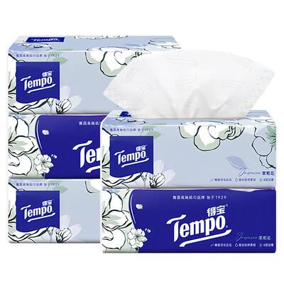 【天猫U先】Tempo得宝纸巾茉莉花味软抽4层90抽*3包面巾纸
