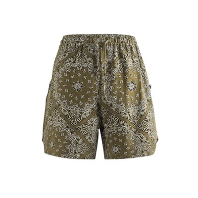 Medaigual民族风腰果花工装短裤