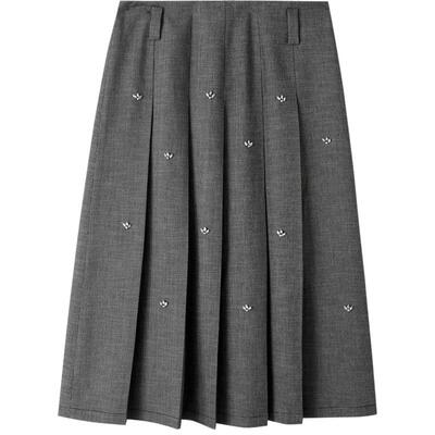 【春夏主推】诗篇夏休闲减龄学院风钉珠百褶裙半身裙