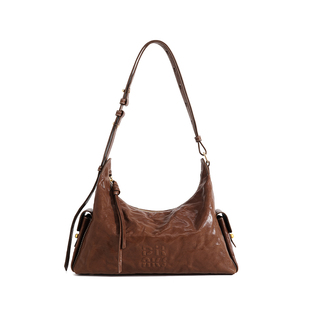 DILAKS迪莱克丝2026新款真皮hobo包植鞣牛皮腋下包女轻奢感机车包