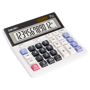 得力2136太阳能计算器多功能计算机12位大键盘大按键办公用品文具