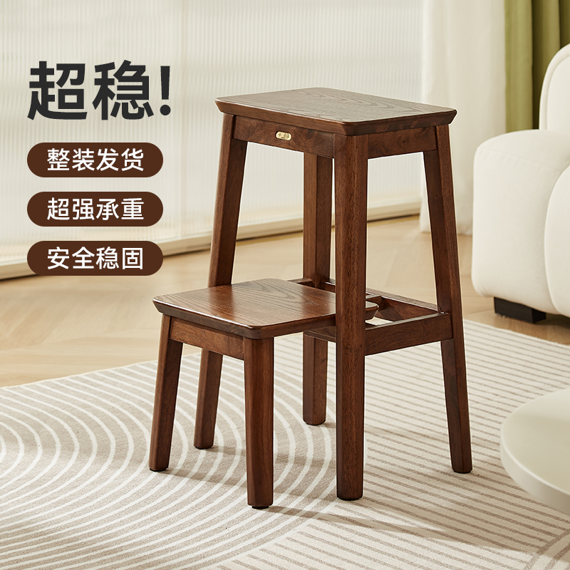 实木梯凳折叠梯家用梯子凳子两用加厚登高凳人字梯楼梯步梯置物架