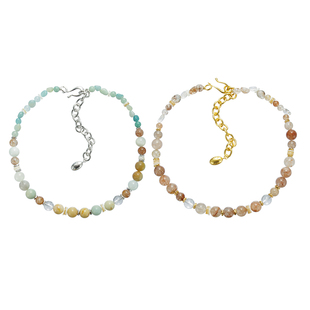 MONSECRET波光项链水晶串珠原创高级感小众配饰女新款叠戴手链