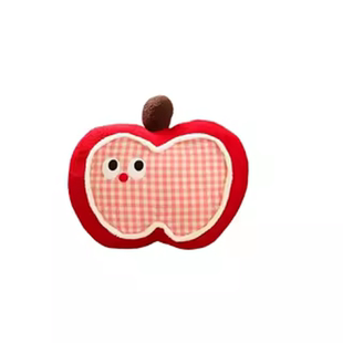 多巴胺苹果格子抱枕可爱毛绒午休枕家居沙发靠枕床头靠垫枕头礼物