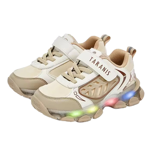 泰兰尼斯童鞋春季新款儿童可充电闪灯鞋男童防滑运动鞋发光女童鞋